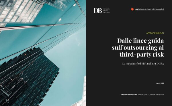 Dalle linee guida sull’outsourcing al third‑party risk - DB